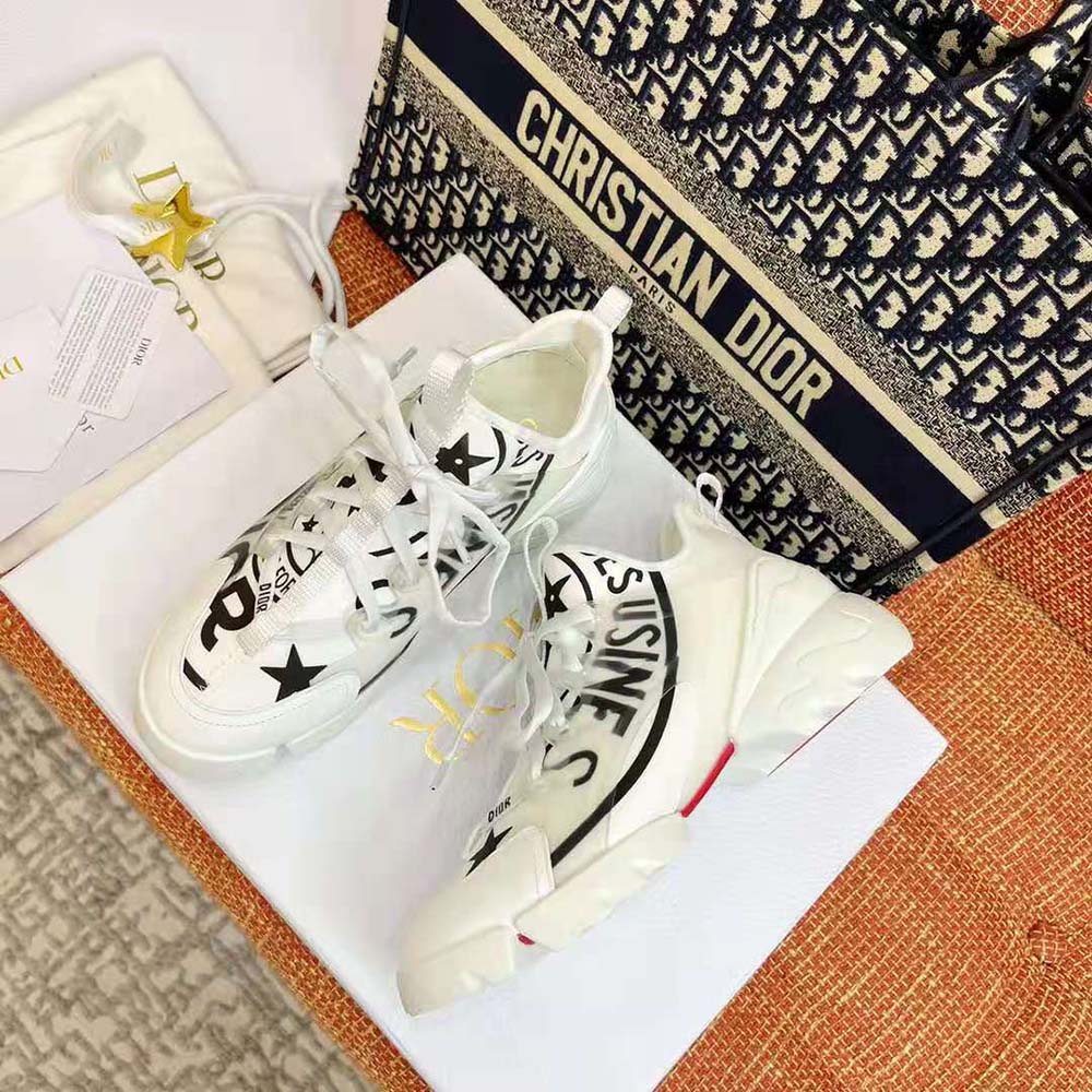 Dior Women D-Connect Sneaker White Technical Fabric with Dior Union Print - image 4