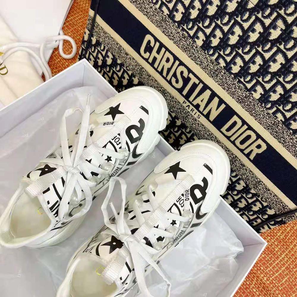 Dior Women D-Connect Sneaker White Technical Fabric with Dior Union Print - image 5
