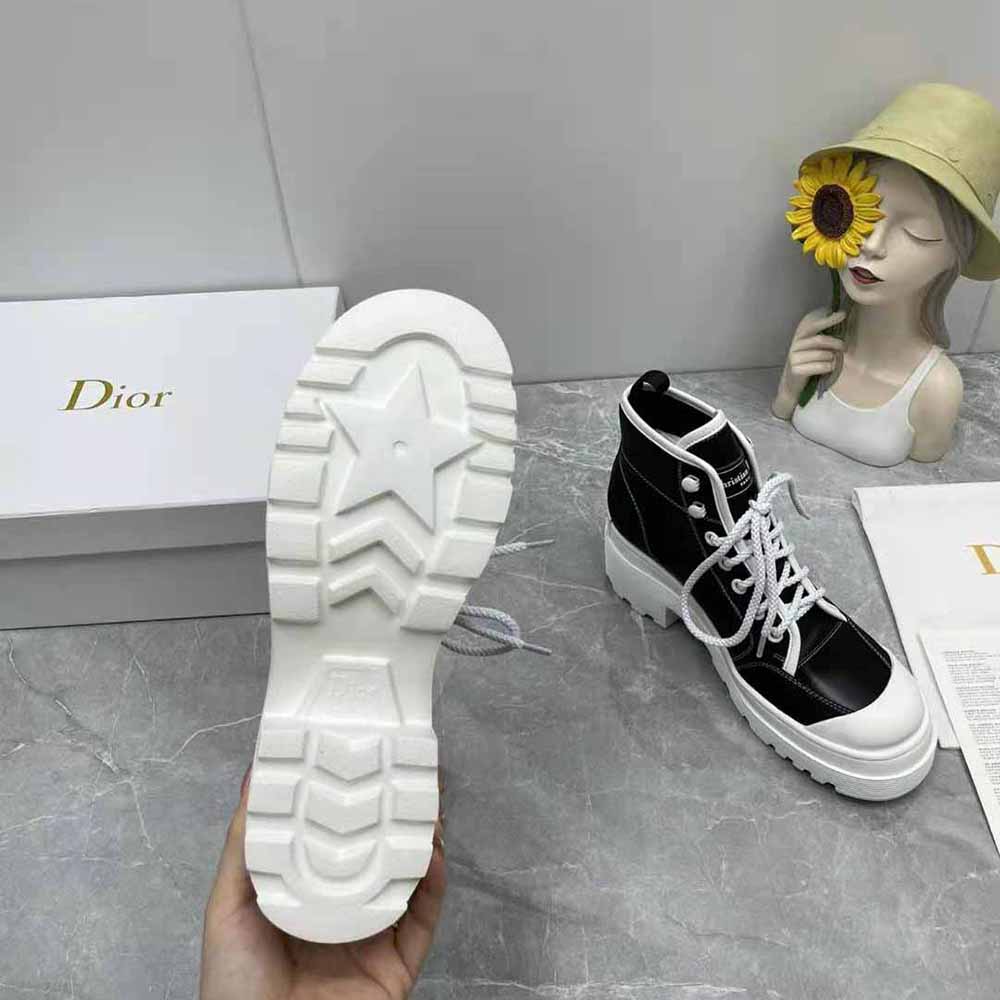 Dior Women D-Rise Ankle Boot Black Technical Fabric and Calfskin - image 10