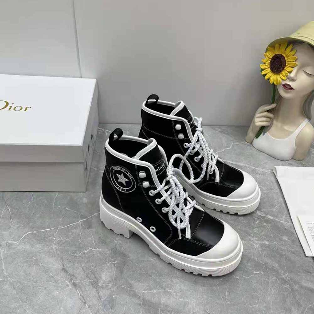Dior Women D-Rise Ankle Boot Black Technical Fabric and Calfskin - image 5
