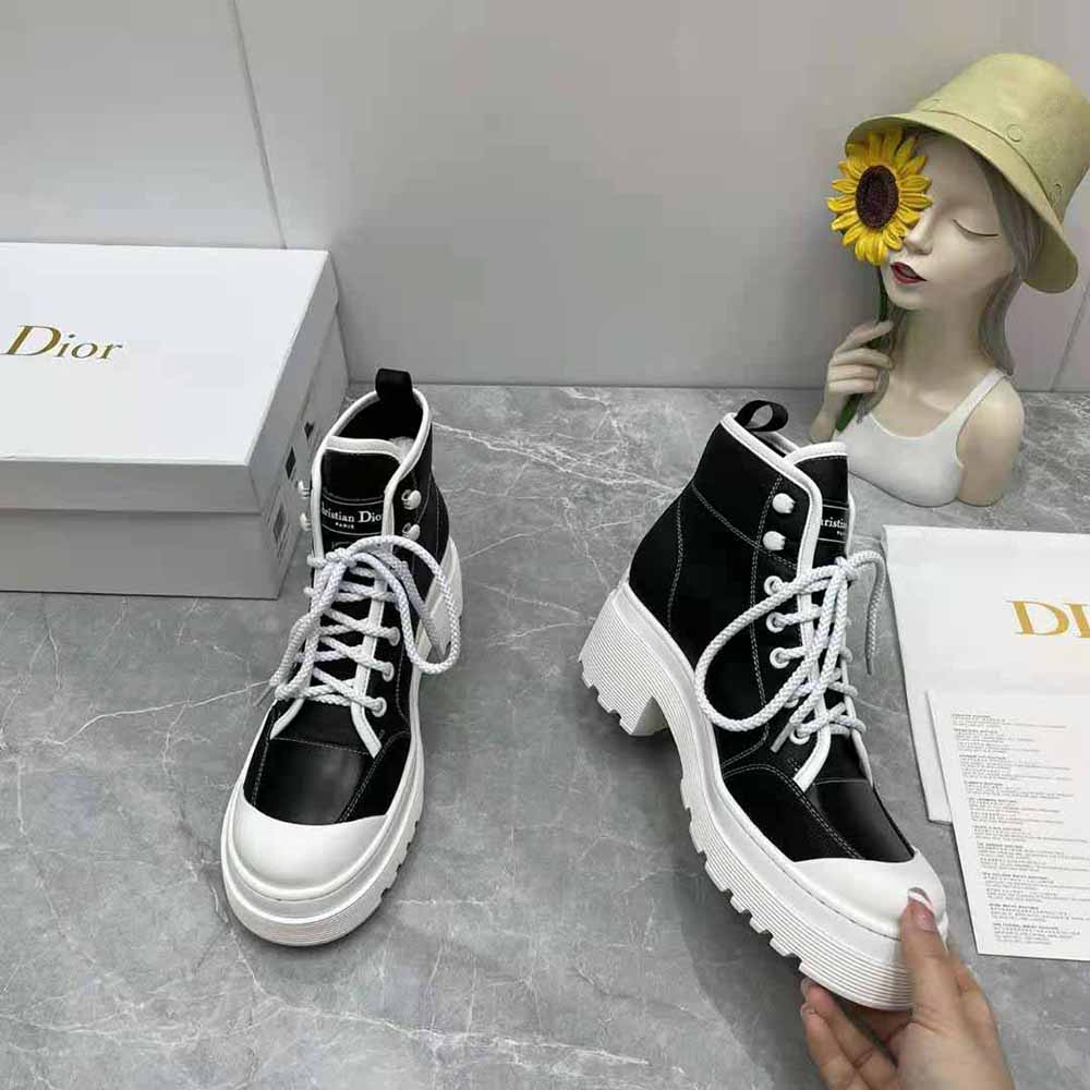 Dior Women D-Rise Ankle Boot Black Technical Fabric and Calfskin - image 7