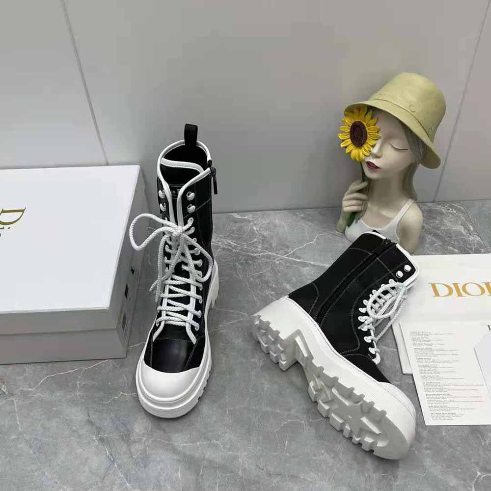 Dior Women D-Rise Boot Black Technical Fabric and Calfskin - image 7