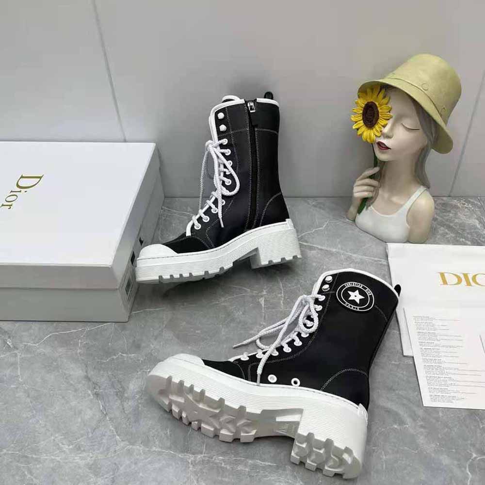 Dior Women D-Rise Boot Black Technical Fabric and Calfskin - image 8