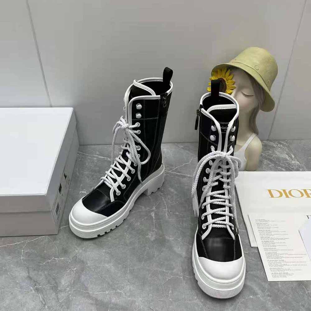Dior Women D-Rise Boot Black Technical Fabric and Calfskin - image 4
