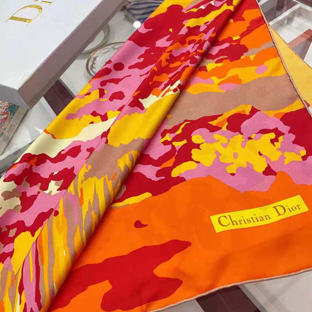 Dior Women D-Wood Square Scarf Multicolor Silk Twill - image 6