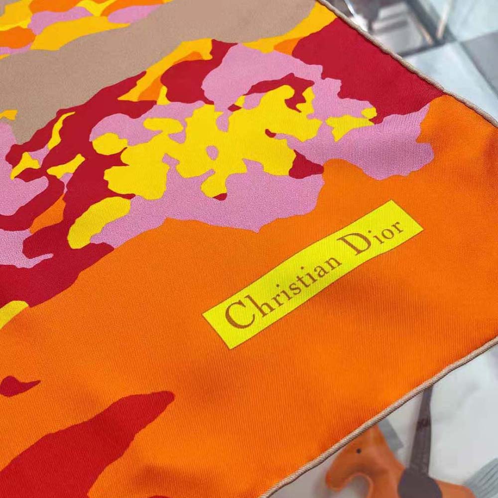 Dior Women D-Wood Square Scarf Multicolor Silk Twill - image 5