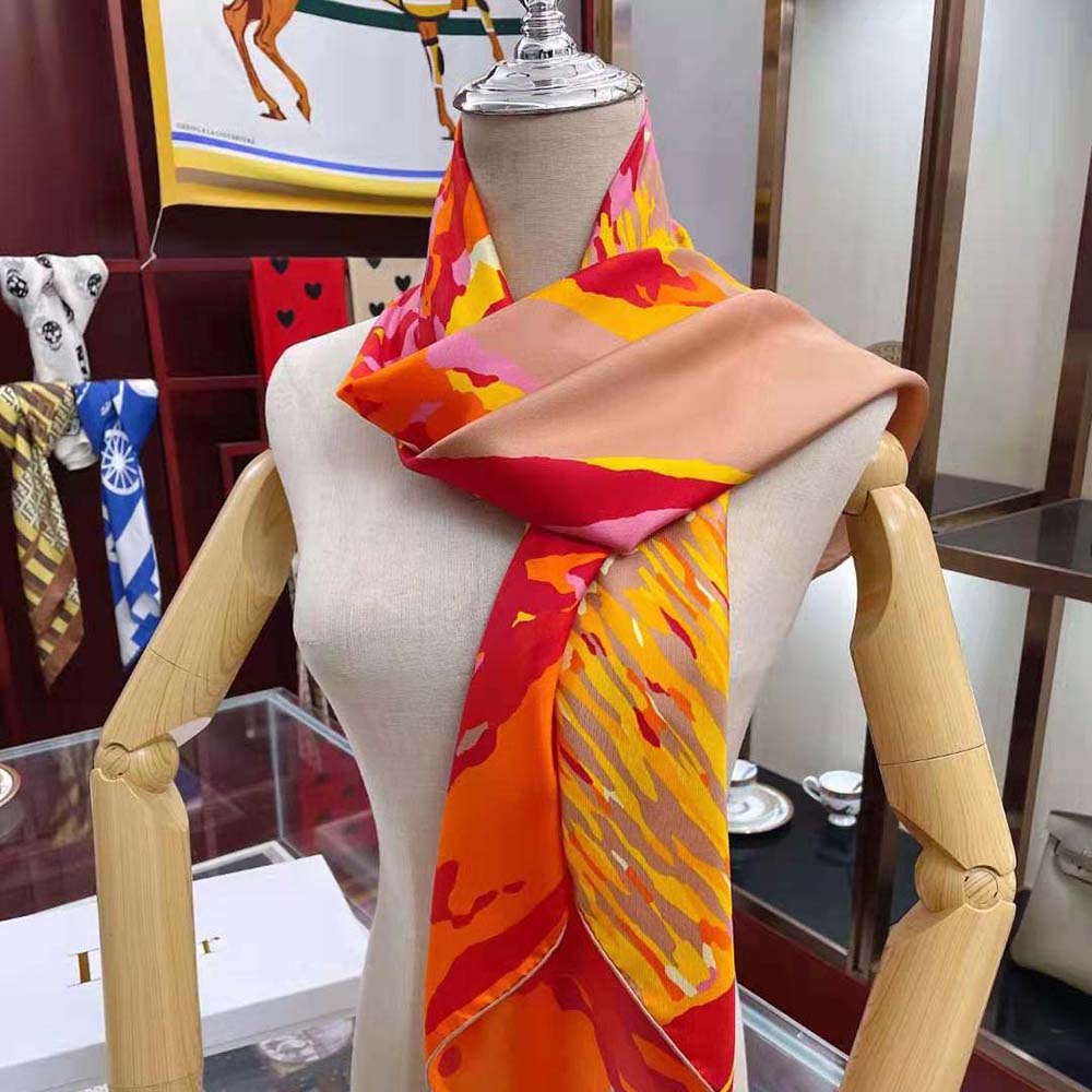 Dior Women D-Wood Square Scarf Multicolor Silk Twill - image 4