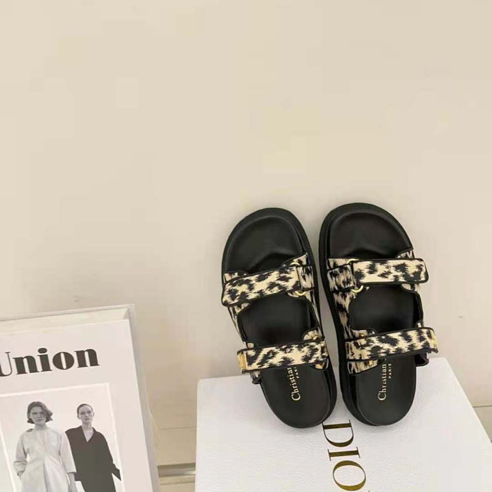 Dior Women DiorAct Slide Beige Multicolor Mizza Printed Technical Fabric - image 7