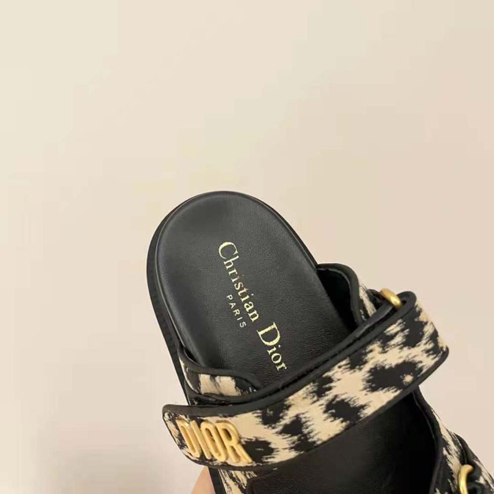 Dior Women DiorAct Slide Beige Multicolor Mizza Printed Technical Fabric - image 9