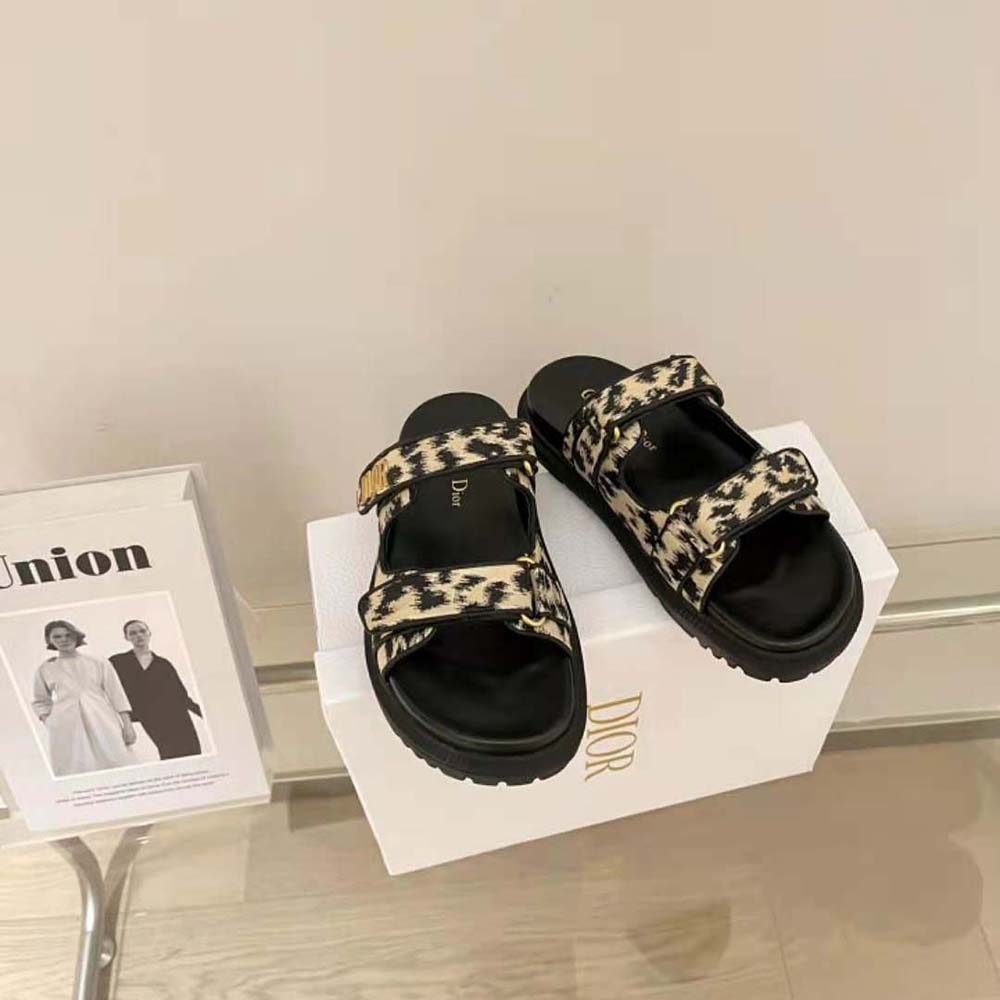 Dior Women DiorAct Slide Beige Multicolor Mizza Printed Technical Fabric - image 6