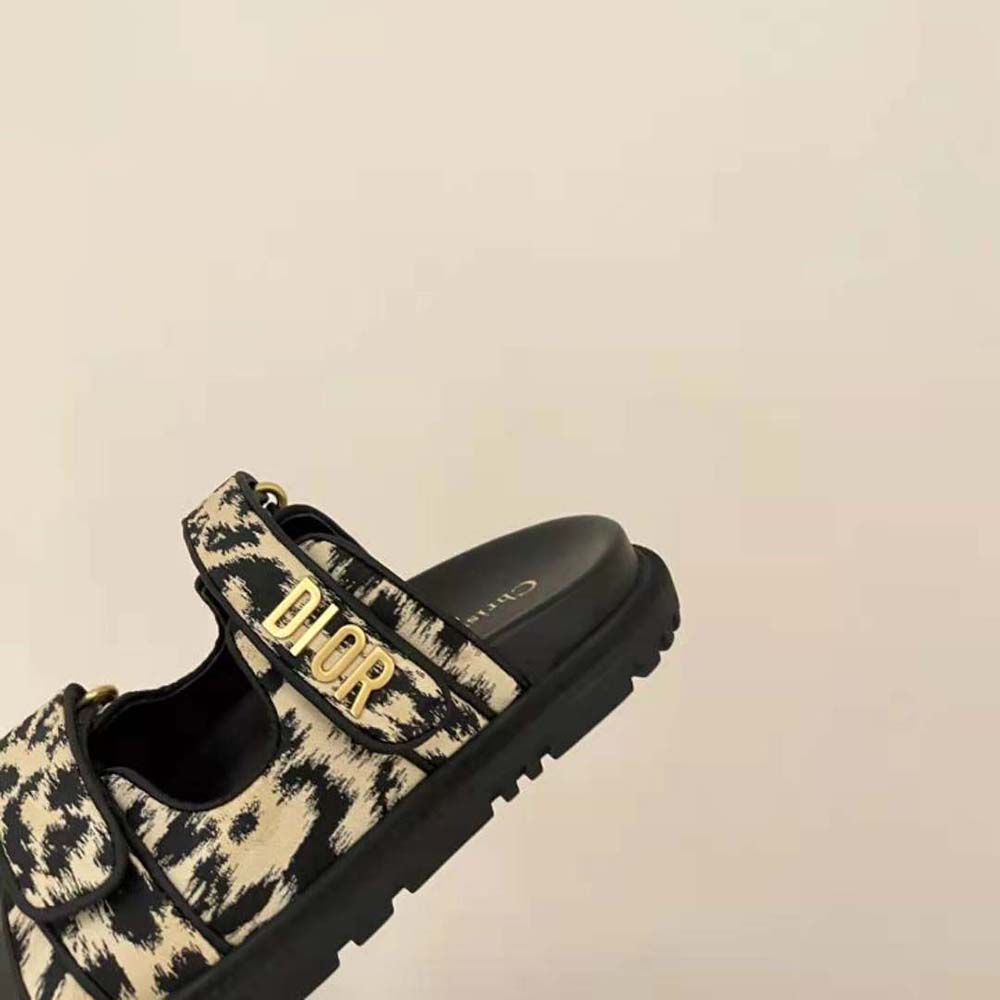 Dior Women DiorAct Slide Beige Multicolor Mizza Printed Technical Fabric - image 8