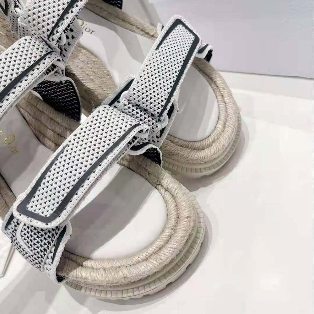 Dior Women Dioract Sandal White and Black Technical Mesh and Rubber - image 9