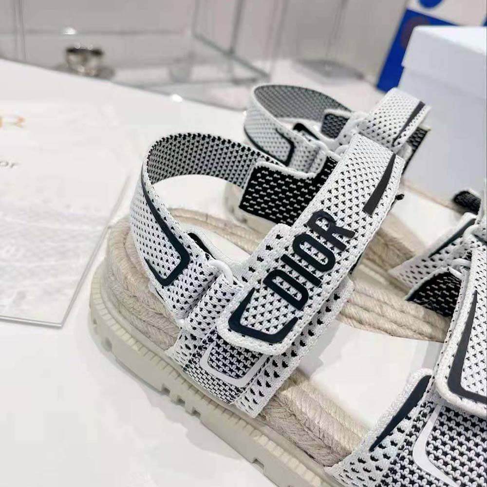 Dior Women Dioract Sandal White and Black Technical Mesh and Rubber - image 10