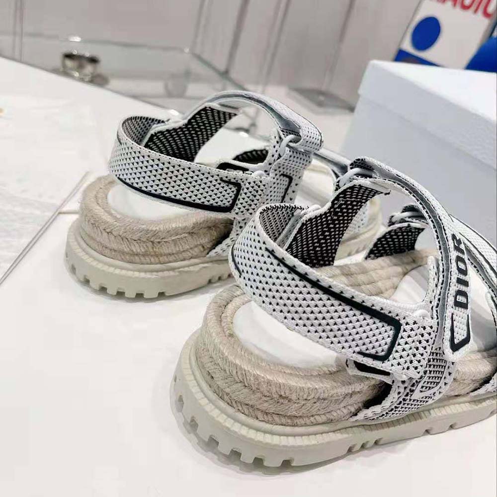 Dior Women Dioract Sandal White and Black Technical Mesh and Rubber - image 7