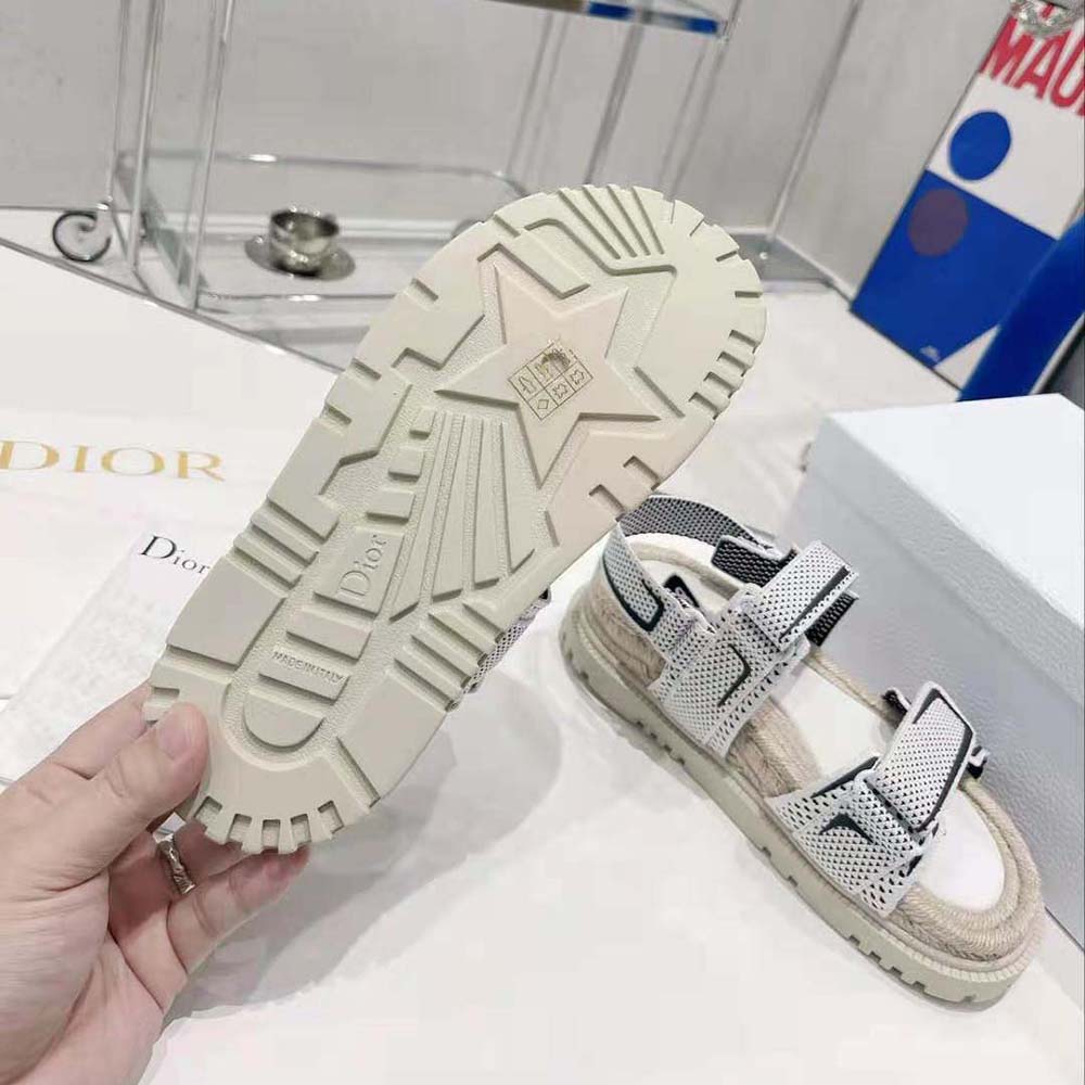 Dior Women Dioract Sandal White and Black Technical Mesh and Rubber - image 8