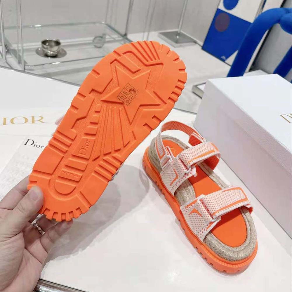 Dior Women Dioract Sandal White and Bright Orange Technical Mesh and Rubber - image 10