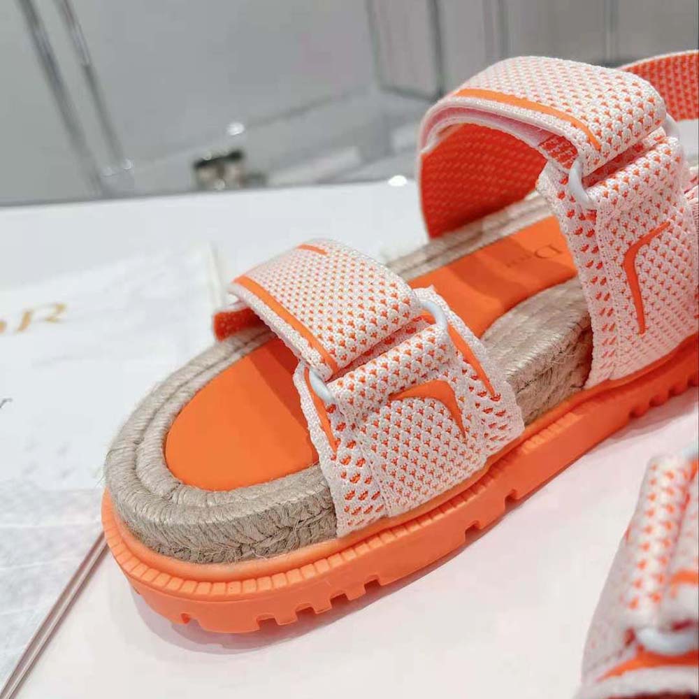 Dior Women Dioract Sandal White and Bright Orange Technical Mesh and Rubber - image 7