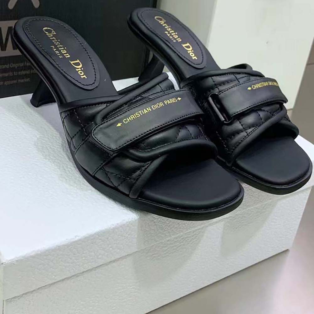 Dior Women Dio(r)evolution Heeled Slide Black Quilted Cannage Calfskin - image 6