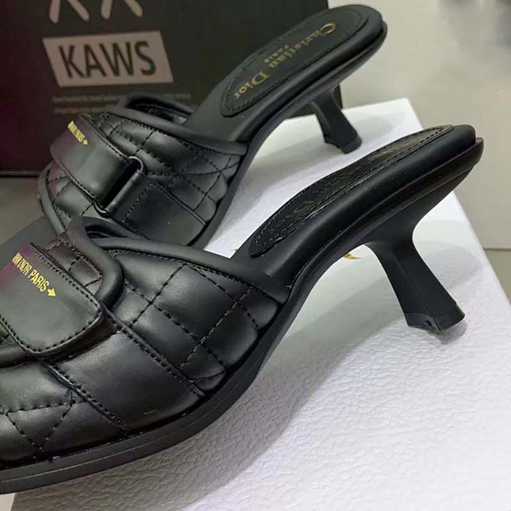 Dior Women Dio(r)evolution Heeled Slide Black Quilted Cannage Calfskin - image 7