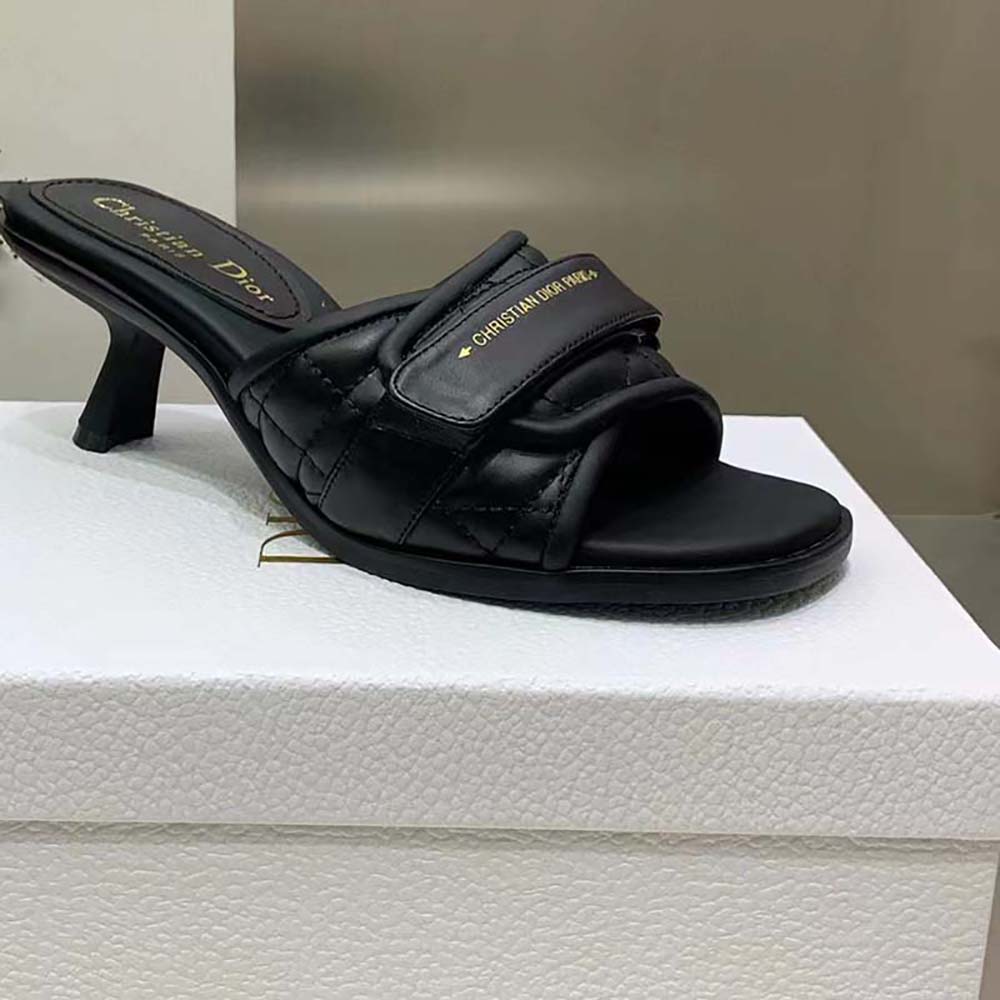 Dior Women Dio(r)evolution Heeled Slide Black Quilted Cannage Calfskin - image 4