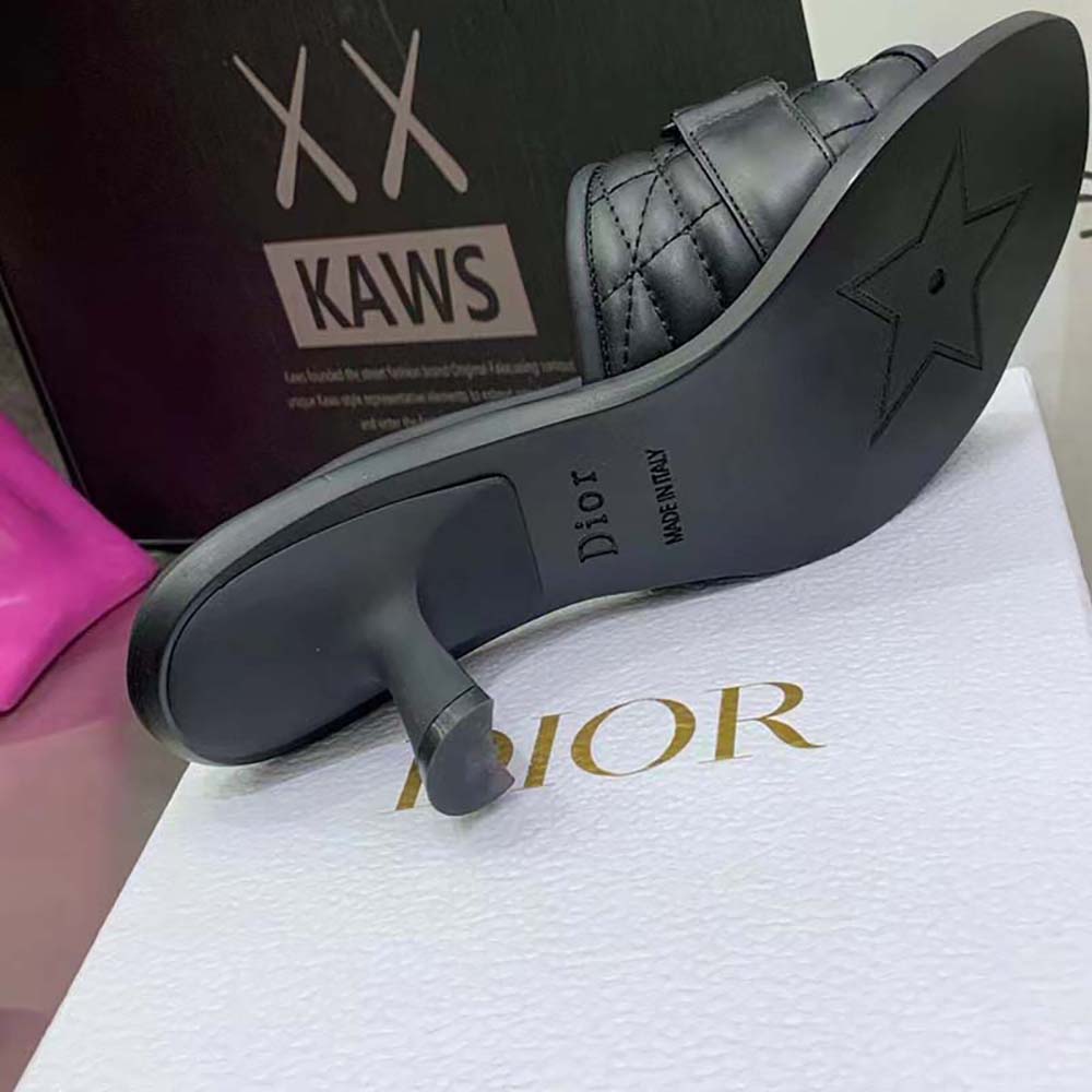 Dior Women Dio(r)evolution Heeled Slide Black Quilted Cannage Calfskin - image 9