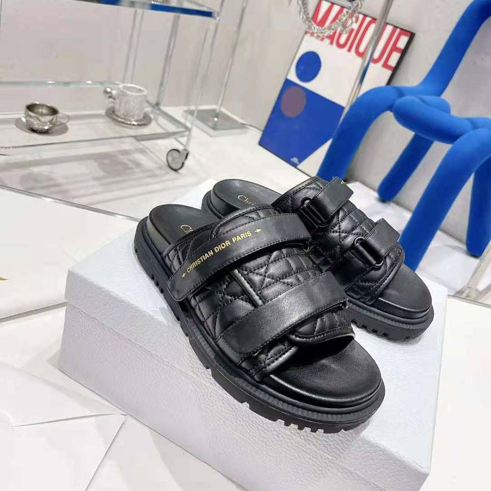 Dior Women Dio(r)evolution Slide Black Quilted Cannage Calfskin - image 4