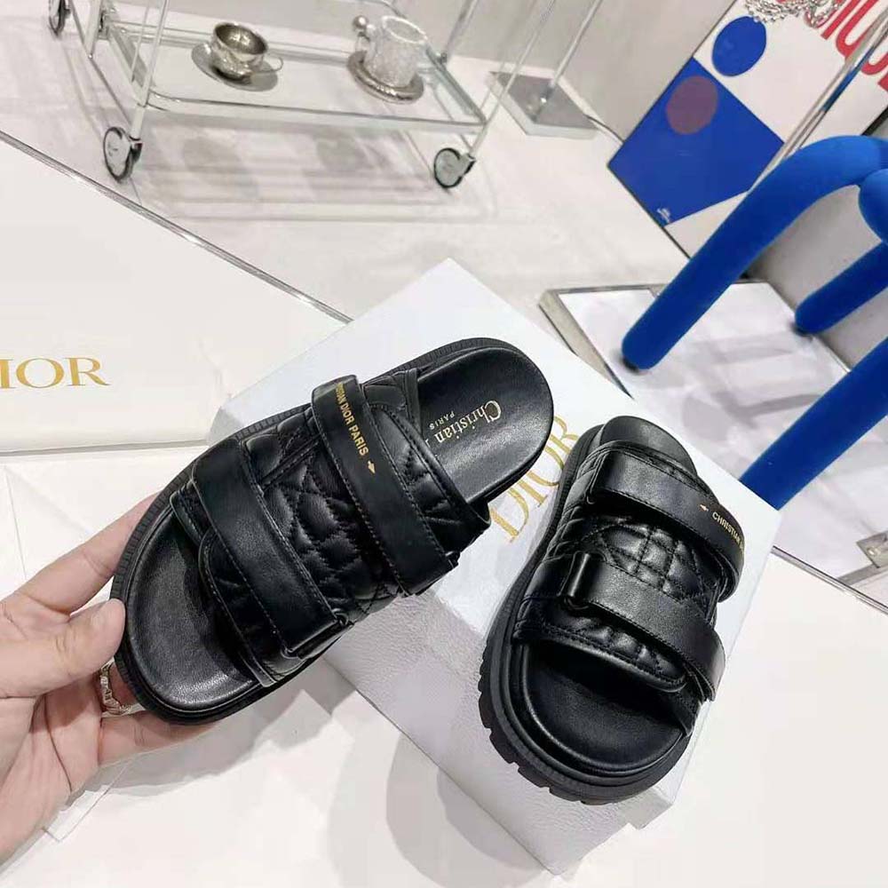 Dior Women Dio(r)evolution Slide Black Quilted Cannage Calfskin - image 6
