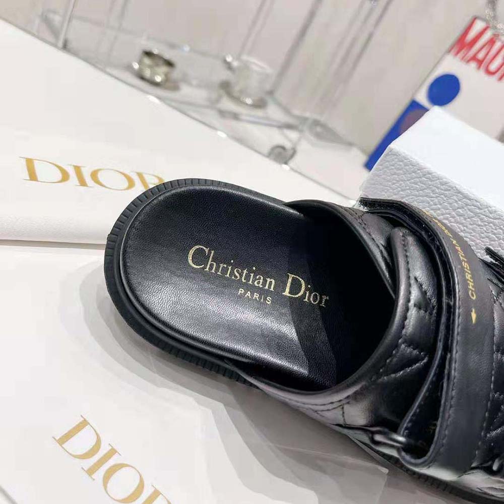 Dior Women Dio(r)evolution Slide Black Quilted Cannage Calfskin - image 8