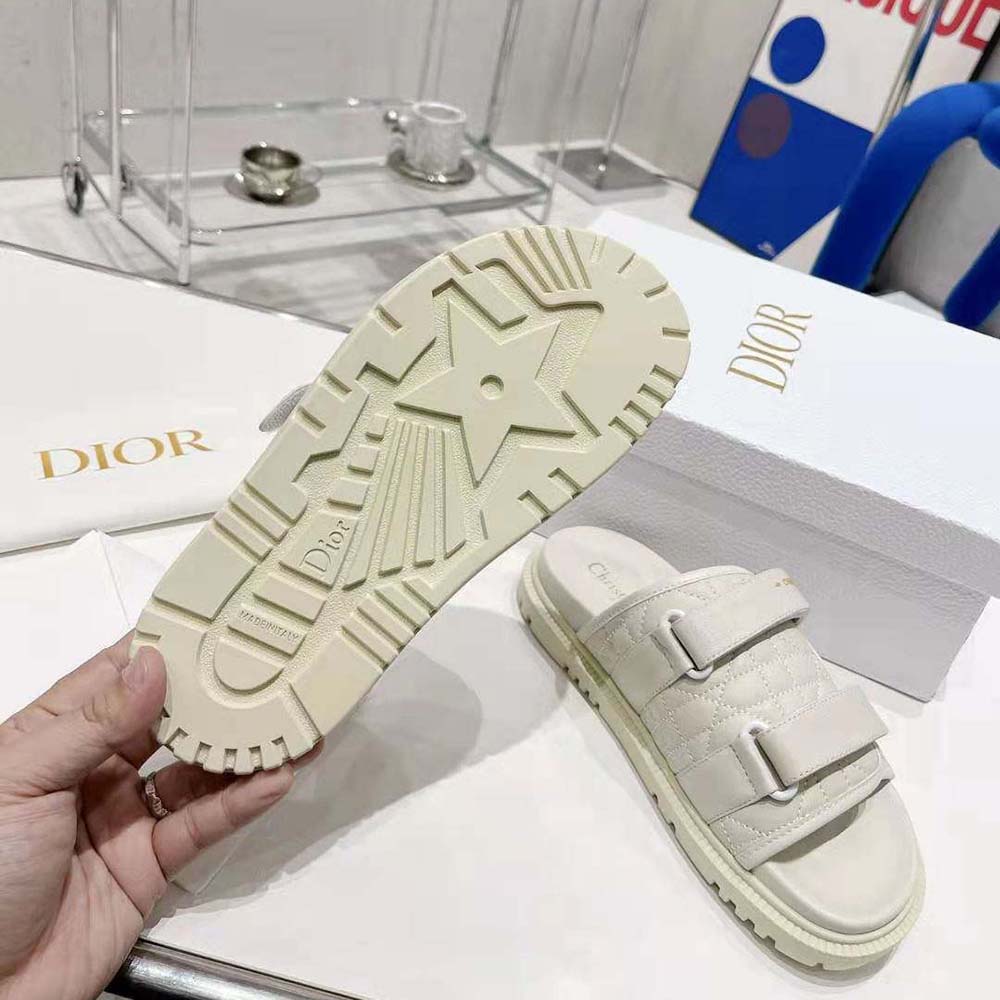 Dior Women Dio(r)evolution Slide White Quilted Cannage Calfskin - image 10