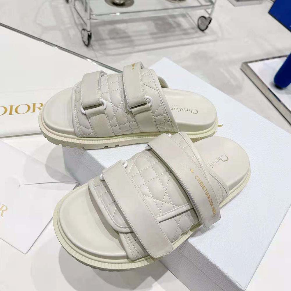 Dior Women Dio(r)evolution Slide White Quilted Cannage Calfskin - image 5