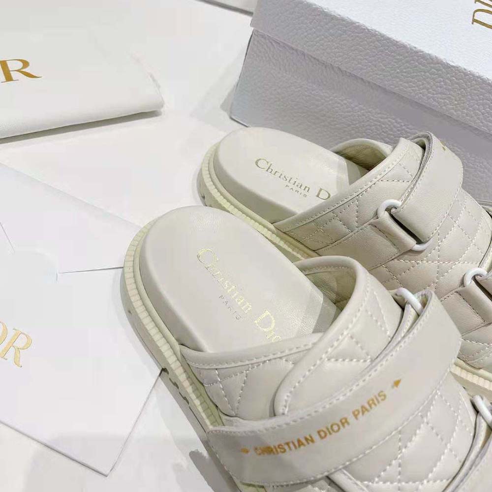 Dior Women Dio(r)evolution Slide White Quilted Cannage Calfskin - image 9