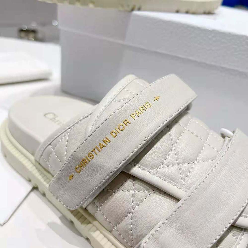 Dior Women Dio(r)evolution Slide White Quilted Cannage Calfskin - image 8