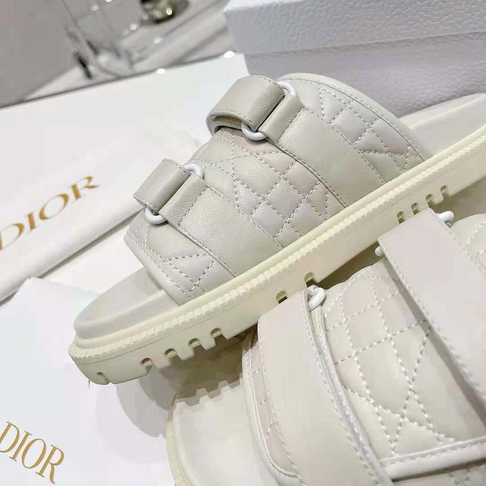 Dior Women Dio(r)evolution Slide White Quilted Cannage Calfskin - image 7
