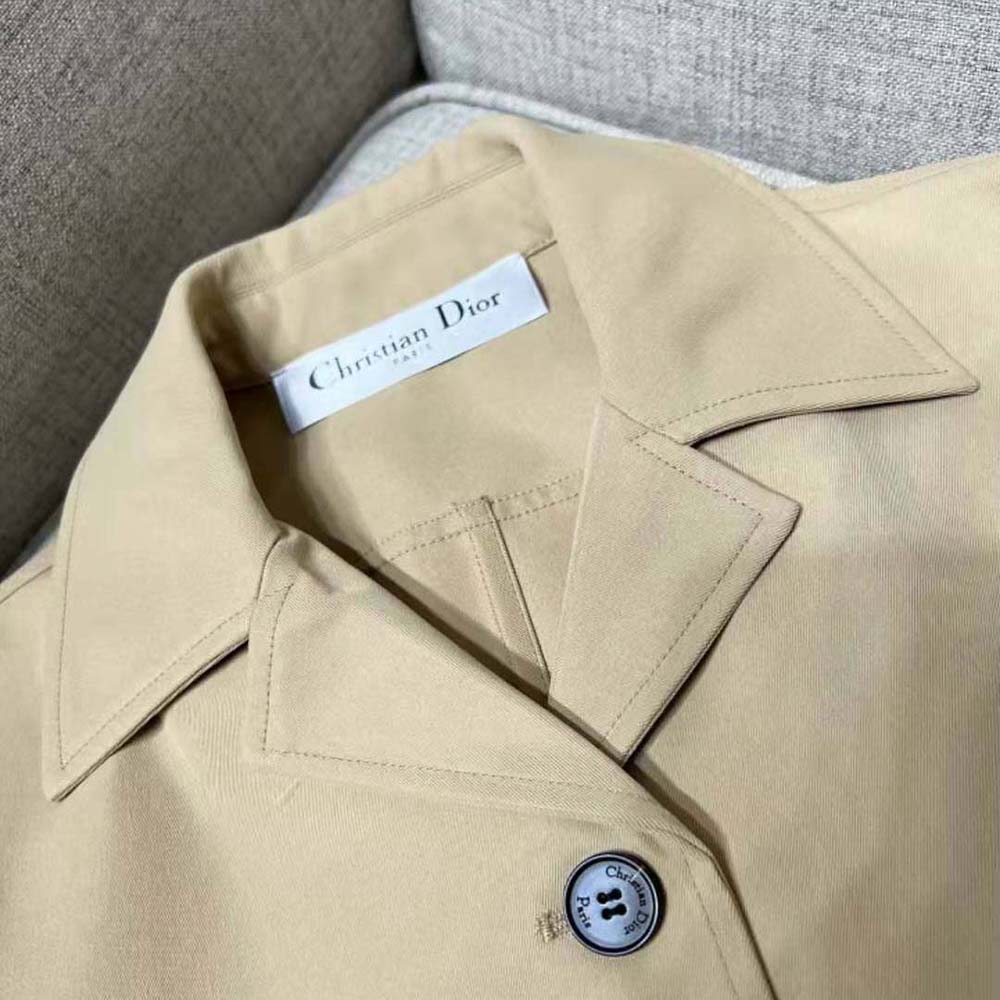 Dior Women Dress with Belt Beige Cotton Gabardine - image 7