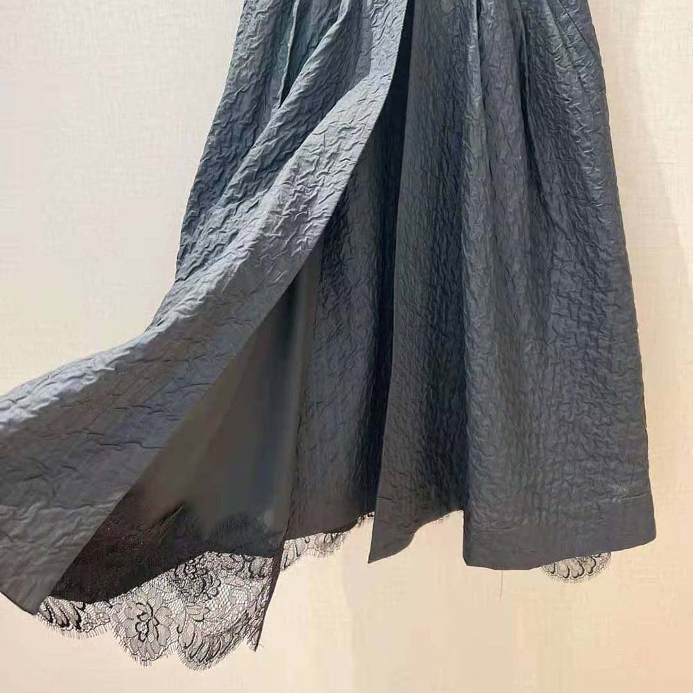 Dior Women Dress with Belt Black Cloqué Technical Fabric - image 9