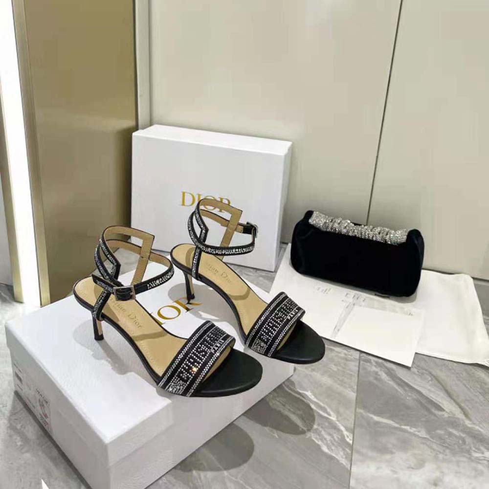Rear angle showing heel and buckle closure on Dior Women Dway Sandal
