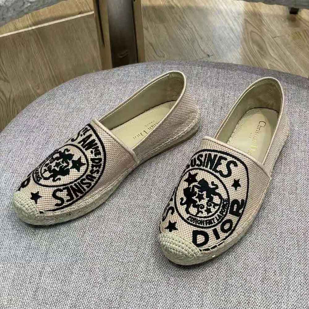 Top view showing slip-on loafer silhouette of Dior Women Granville Espadrille