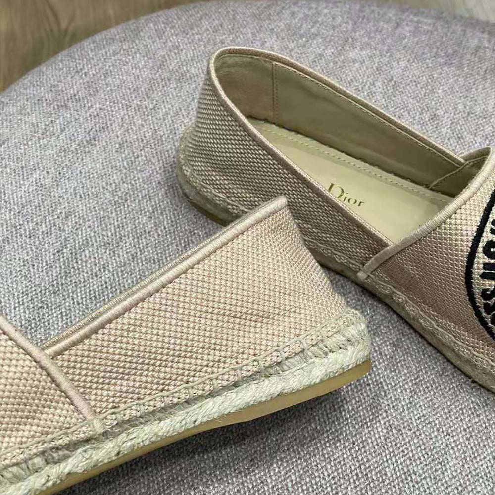 Dior Women Granville Espadrille Beige Jute Canvas Embroidered with Dior Union Motif - image 9