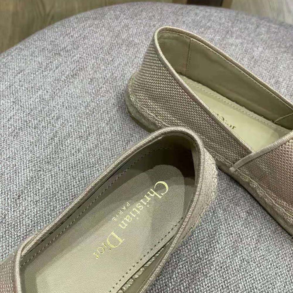 Dior Women Granville Espadrille Beige Jute Canvas Embroidered with Dior Union Motif - image 8