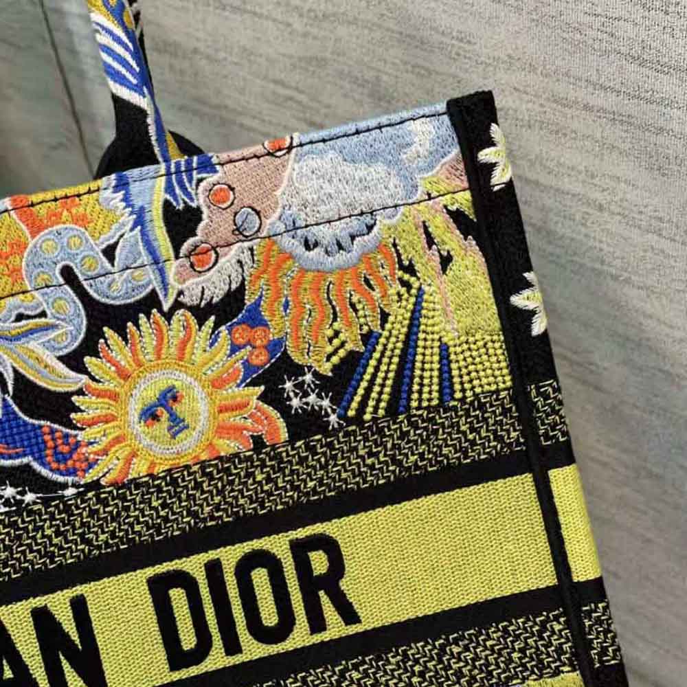 Dior Women Medium Dior Book Tote Black Multicolor Dior Zodiac Fantastico Embroidery - image 8
