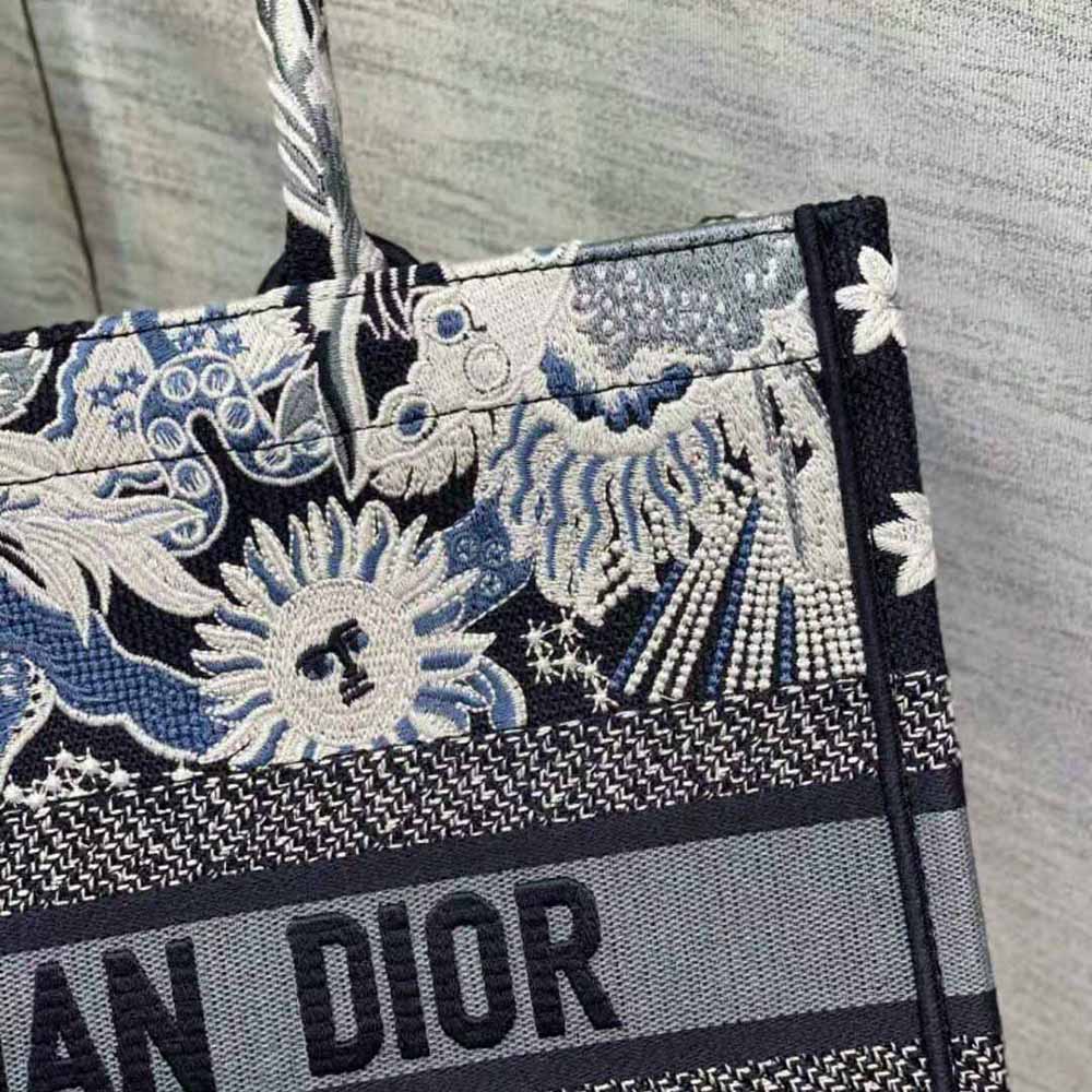 Dior Women Medium Dior Book Tote Blue Multicolor Dior Zodiac Fantastico Embroidery - image 9
