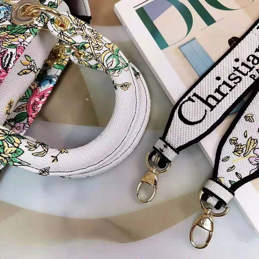 Dior Women Medium Lady D-Lite Bag Latte Multicolor D-Constellation Embroidery - image 9