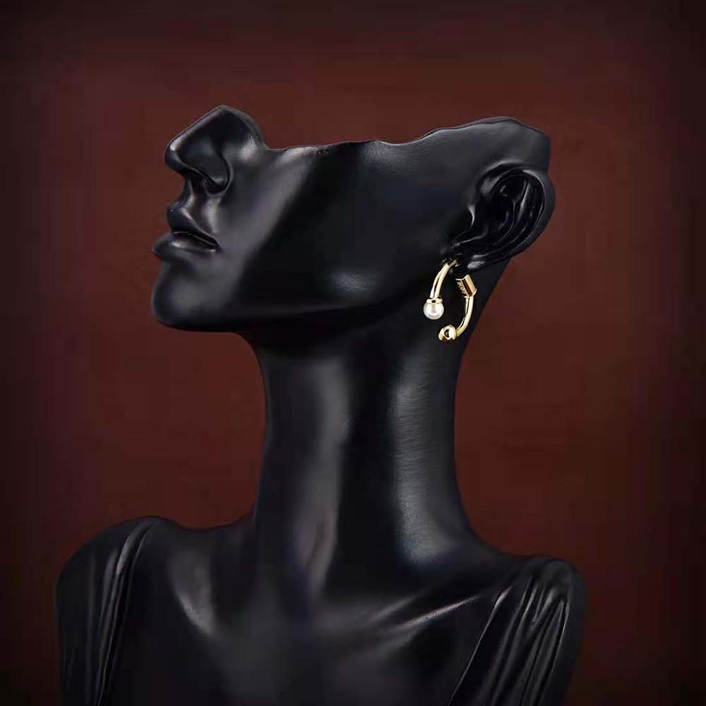 Dior Women Petit CD Earrings Gold-Finish Metal and White Resin Pearls - image 7