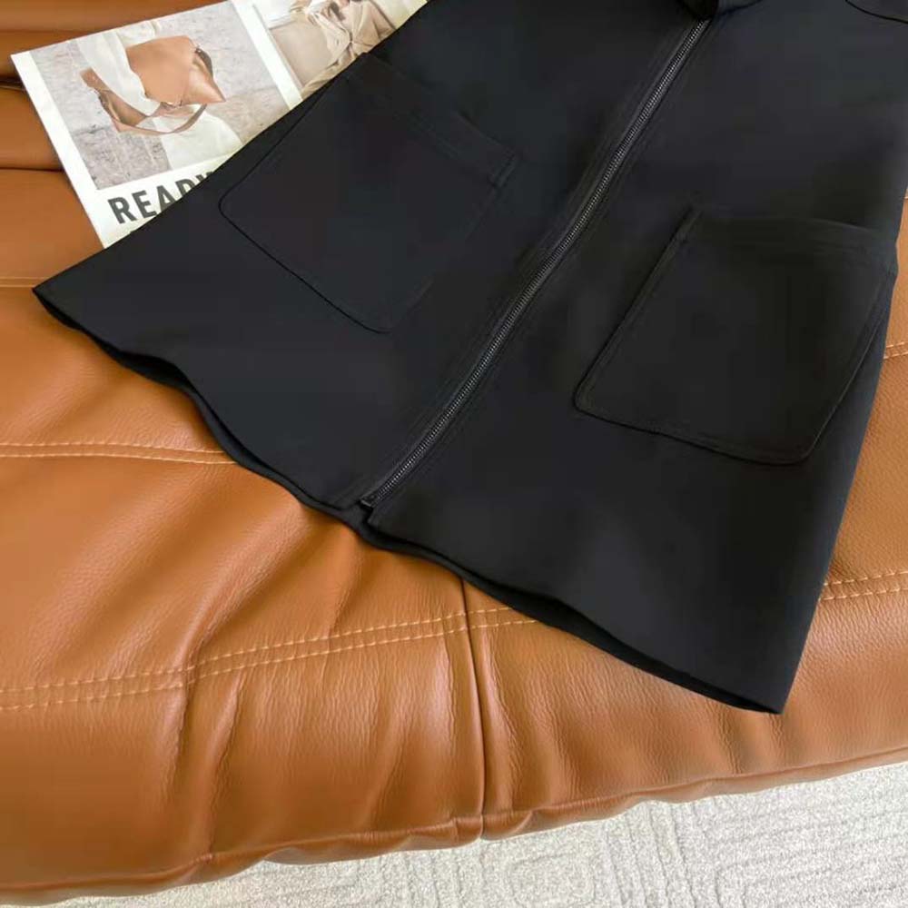 Dior Women Short Dress Black Wool and Silk - image 9