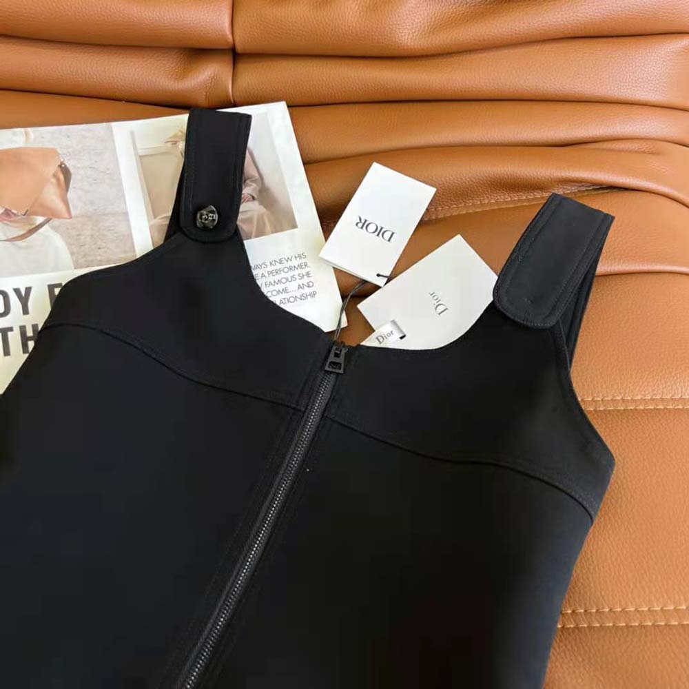 Dior Women Short Dress Black Wool and Silk - image 6