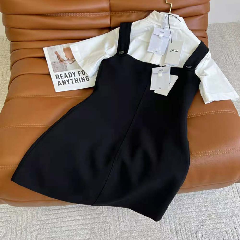 Dior Women Short Dress Black Wool and Silk - image 4