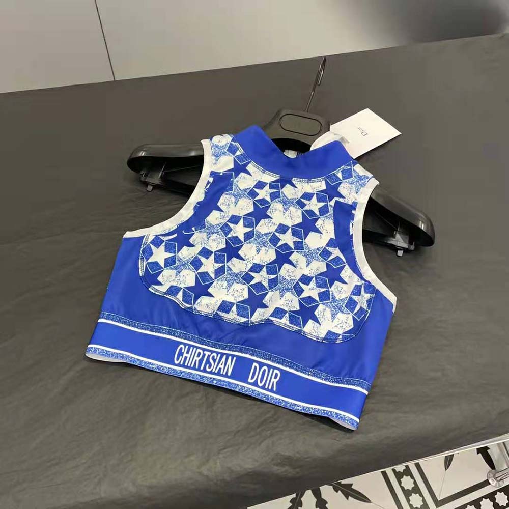 Dior Women Sports Bra Fluorescent Blue Dior Étoile Technical Jersey - image 5