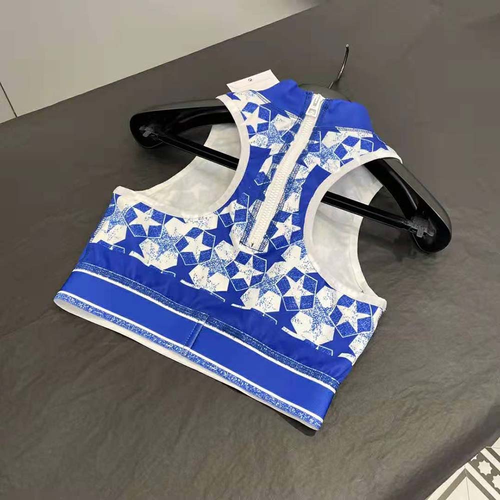 Dior Women Sports Bra Fluorescent Blue Dior Étoile Technical Jersey - image 6