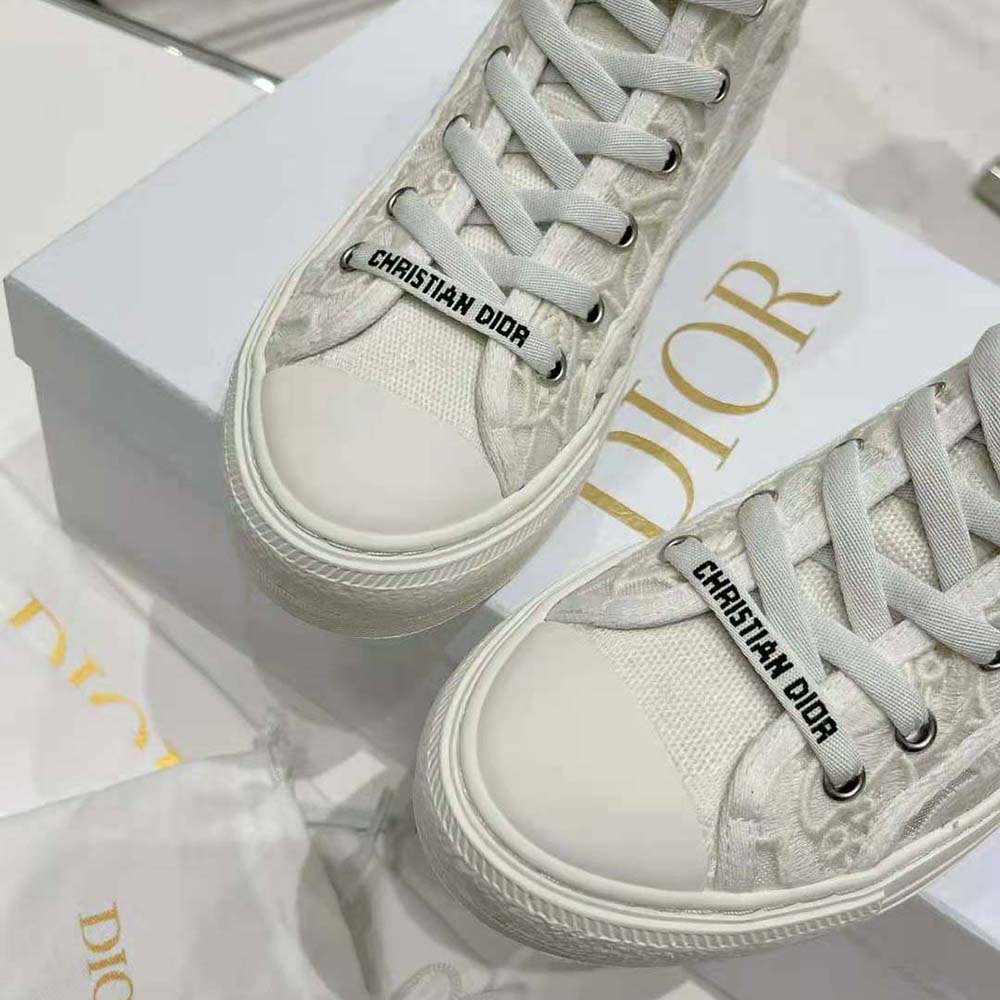 Dior Women Walk N Dior High-Top Sneaker White Macramé Embroidered Cotton - image 10