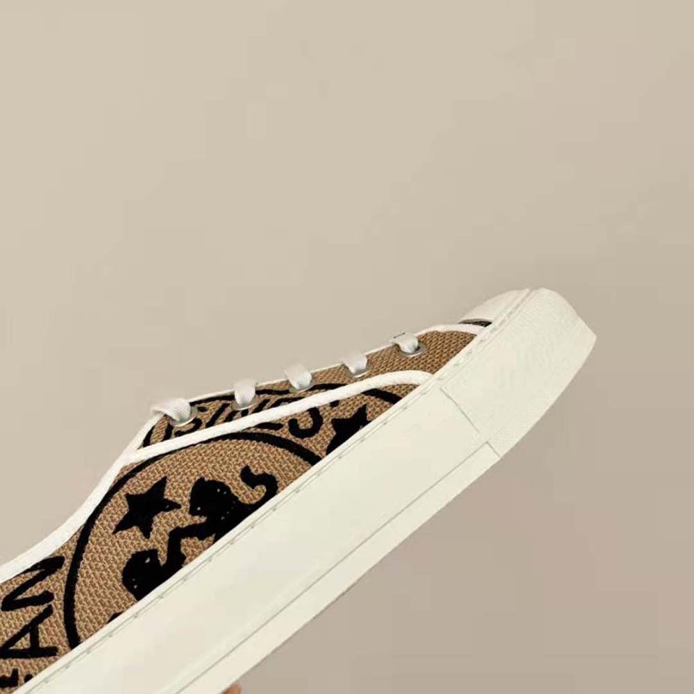 Dior Women Walk N Dior Sneaker Beige Jute Canvas Embroidered with Dior Union Motif - image 9